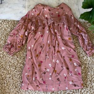 Girls mauve floral ruffle dress size 6